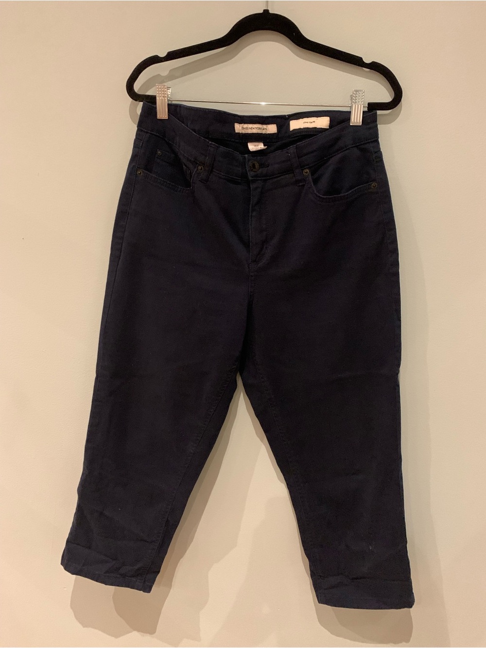 Jones New York Dark Navy Cropped Straight Jeans